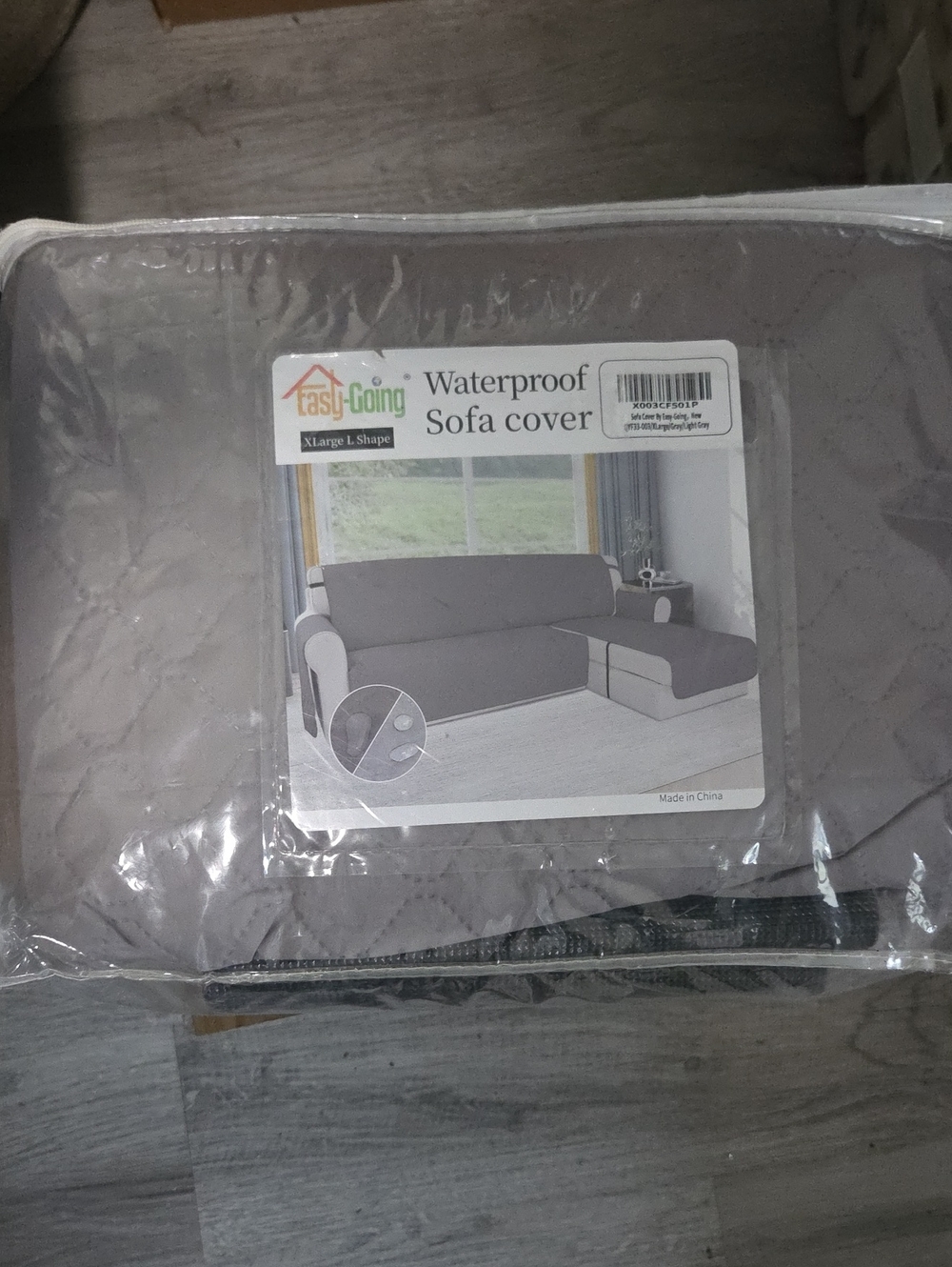Waterproof L-Shape Sofa Cover in Gray